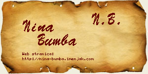 Nina Bumba vizit kartica